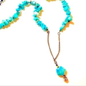 Artisan Crafted Little Blue Flower Statement Necklace